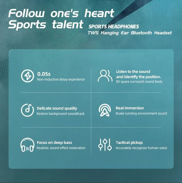 A520 Wireless Bluetooth Headset HD Sound Quality Stereo Universal Headset Touch Light Mini High Quality Earplugs Anti-Sweat